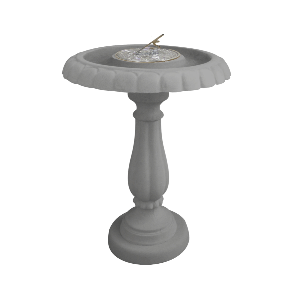 Heritage Chrome Sundial Birdbath_HSBB-CHARCOAL