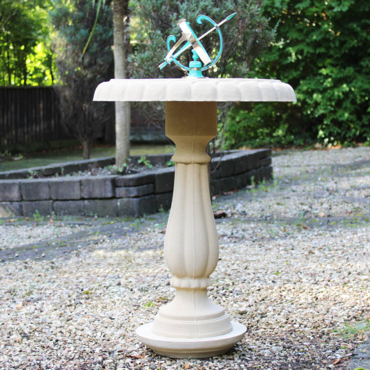 Heritage Turquoise Small Armillary Sundial Bird Bath