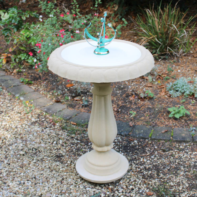 Heritage Turquoise Small Armillary Sundial Bird Bath