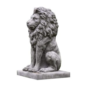 Majestic Sitting Lion Stone Sculpture – Single or Pair