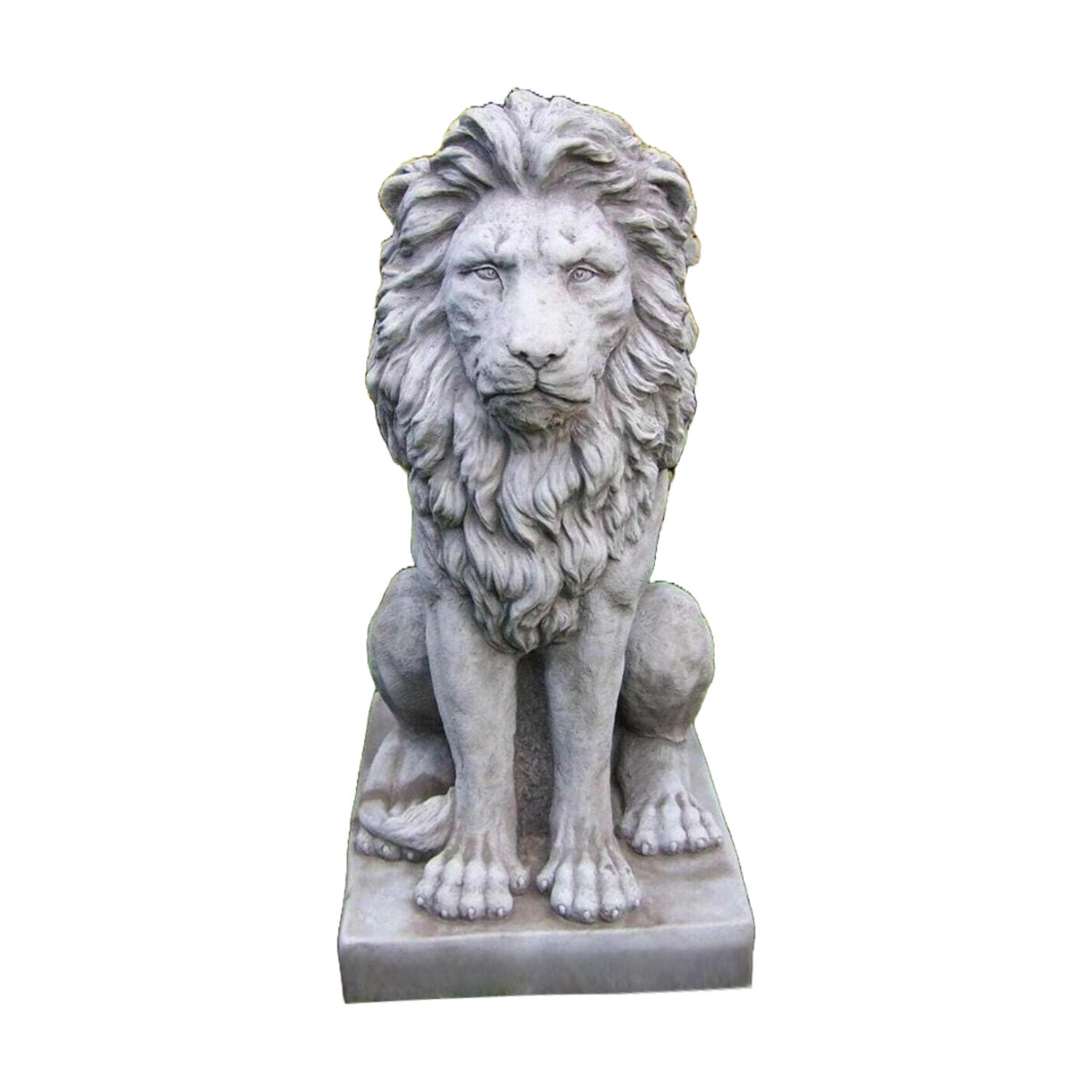 Majestic Sitting Lion Stone Sculpture – Single or Pair