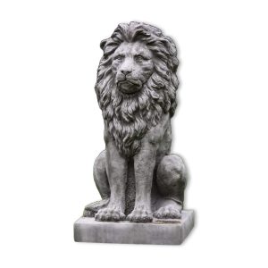 Majestic Sitting Lion Stone Sculpture – Single or Pair
