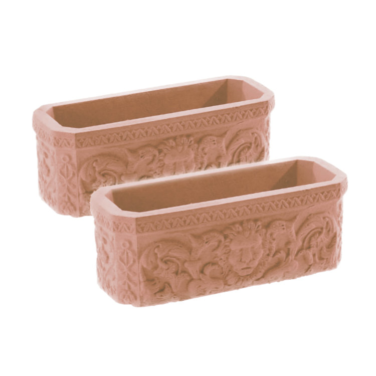 Pair Lion Trough_LN-TR-2X-TERRACOTTA