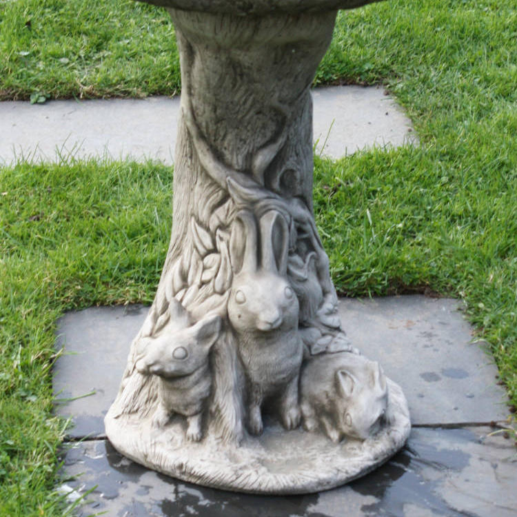 Rabbit Family Stone Birdbath RFBB-4-002