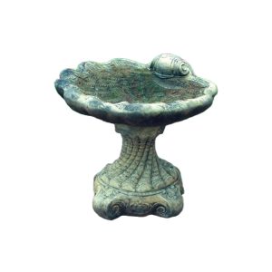 Shell Ornate Stone Bird Bath SBB-C3908