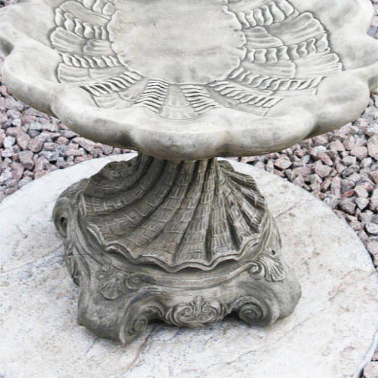 Shell Cast Stone Bird Bath SHBB-4-008