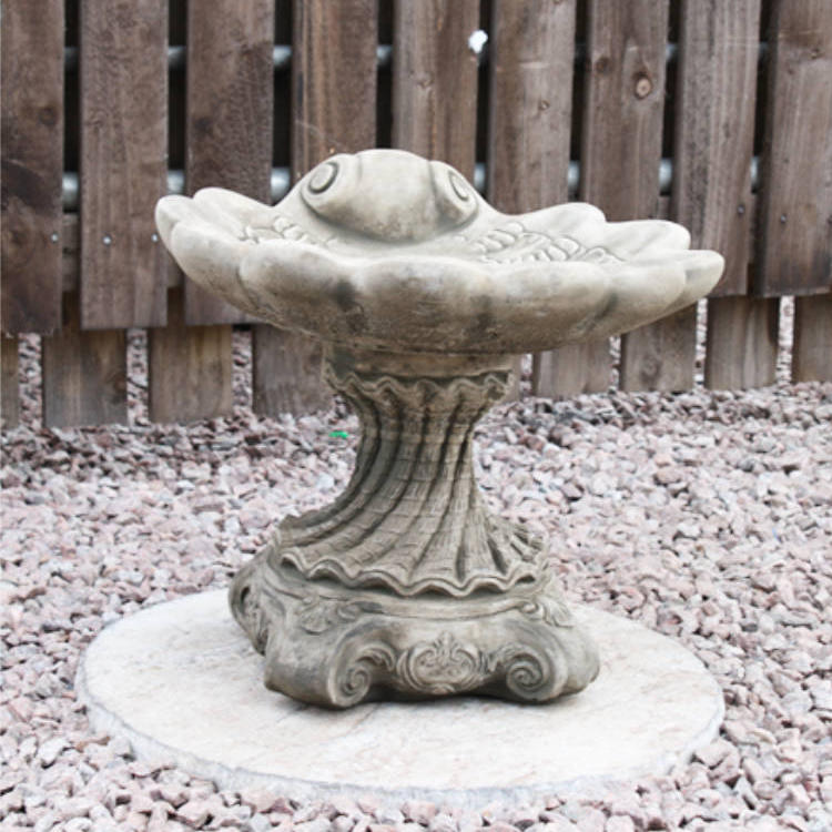 Shell Cast Stone Bird Bath SHBB-4-008