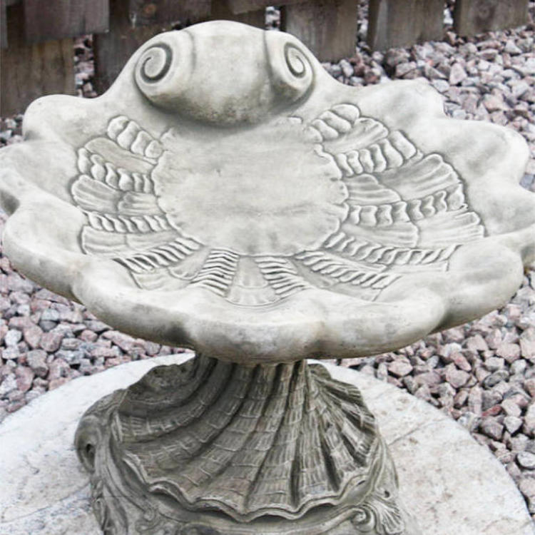 Shell Cast Stone Bird Bath SHBB-4-008