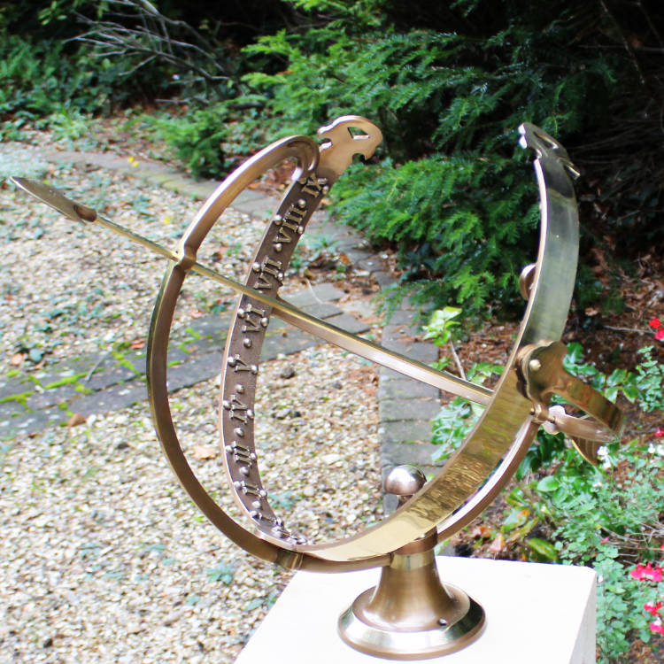 Square Pedestal Armillary Sundial
