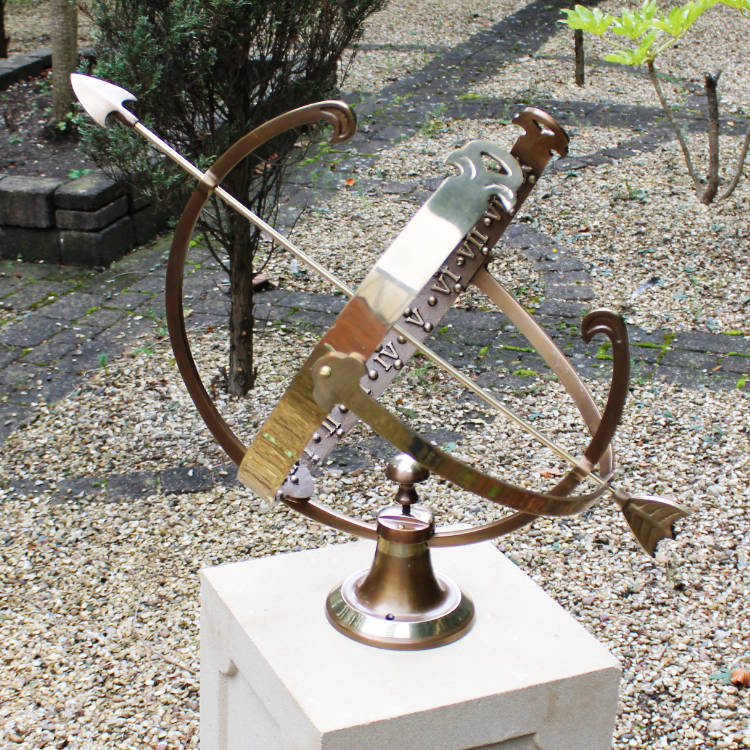 Square Pedestal Armillary Sundial