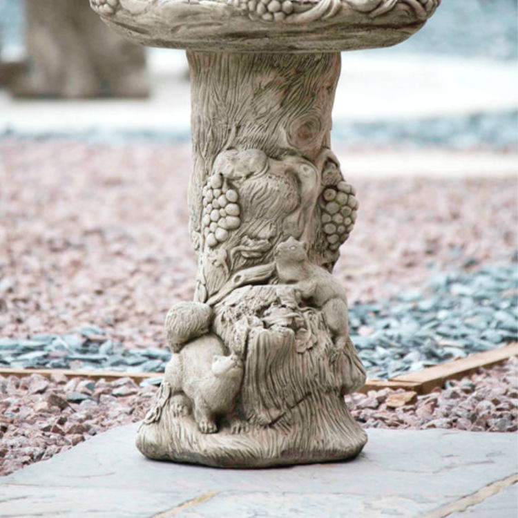 Squirrel Wildlife Stone Bird Bath SWBB-4-001
