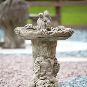Squirrel Wildlife Stone Bird Bath SWBB-4-001