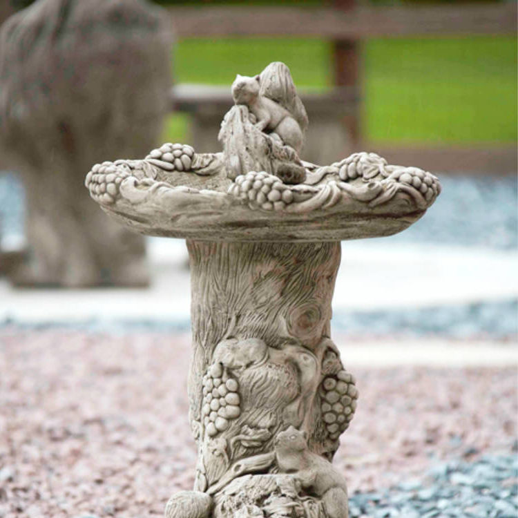 Squirrel Wildlife Stone Bird Bath SWBB-4-001