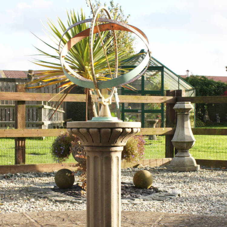 Tall Fluted Armillary Sundial TFS-4-104
