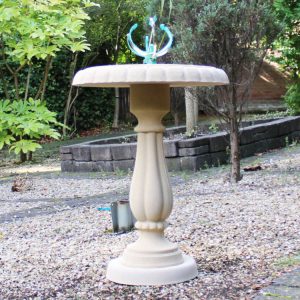 Heritage Birdbath w/ Turquoise Small Armillary Sundial