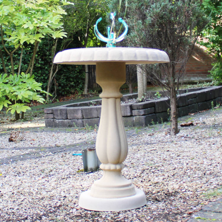 Heritage Birdbath w/ Turquoise Small Armillary Sundial