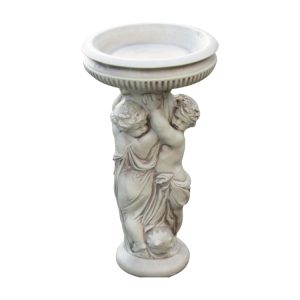 Twin Cherub Stone Bird Bath TWCHBB-4-009