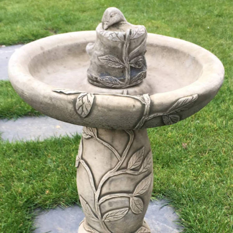 Woodpecker Ornate Stone Birdbath WPBB-4-007